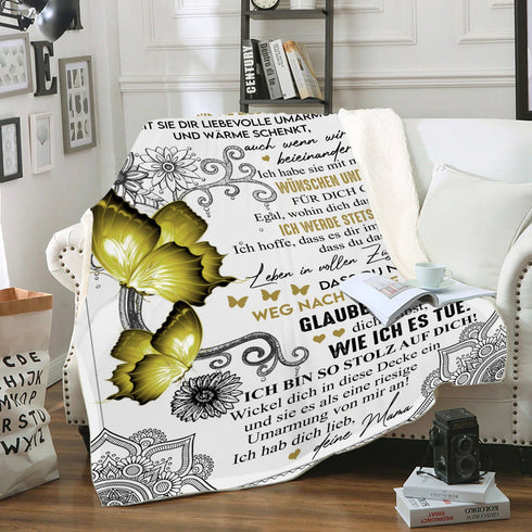 "An meine Tochter" Decke - Papillon